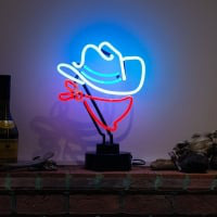 Cowboy Blue Hat Desktop Neonkyltti