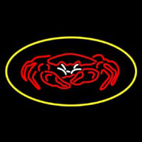 Crab Seafood Logo Oval Yellow Neonkyltti