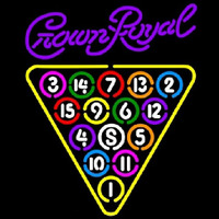 Crown Royal 15 Ball Billiards Pool Beer Sign Neonkyltti