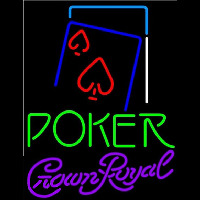 Crown Royal Green Poker Red Heart Beer Sign Neonkyltti