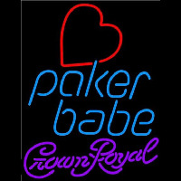 Crown Royal Poker Girl Heart Babe Beer Sign Neonkyltti