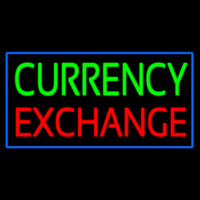 Currency E change Blue Border Neonkyltti