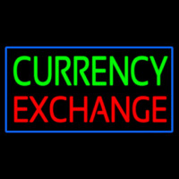 Currency E change Blue Border Neonkyltti