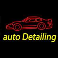 Cursive Auto Detailing With Car Logo 1 Neonkyltti