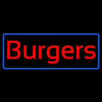 Cursive Burgers With Border Neonkyltti