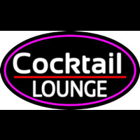 Cursive Cocktail Lounge Oval With Pink Border Neonkyltti