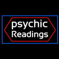 Cursive Psychic Readings With Blue Border Neonkyltti