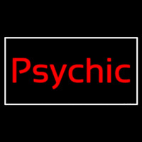 Cursive Red Psychic White Border Neonkyltti
