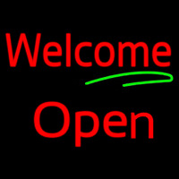 Cursive Welcome Open Neonkyltti