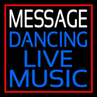 Custom Block Blue Live Music Dancing Red Border Neonkyltti