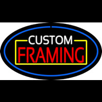 Custom Framing Blue Oval Neonkyltti