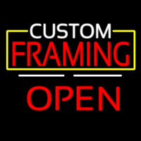 Custom Framing Open White Line Neonkyltti