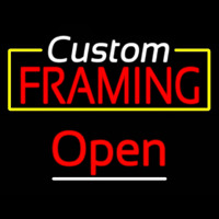 Custom Framing Yellow Border Open Neonkyltti
