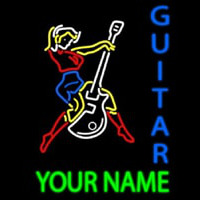 Custom Guitar Logo And Blue Guitar Neonkyltti