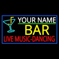 Custom Red Live Music Dancing Yellow Bar And Blue Border Neonkyltti