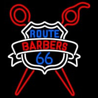 Custom Route Barbers 66 Logo Neonkyltti