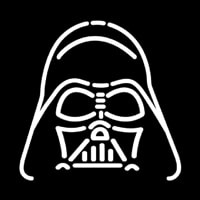 Darth Vader Star Wars White Neonkyltti