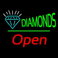 Diamonds Logo Open White Line Neonkyltti