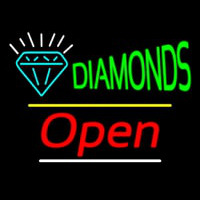 Diamonds Logo Open Yellow Line Neonkyltti