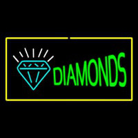 Diamonds Logo Yellow Rectangle Neonkyltti