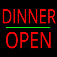 Dinner Block Open Green Line Neonkyltti