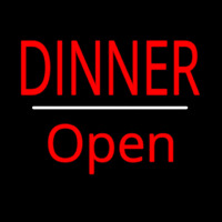 Dinner Open White Line Neonkyltti