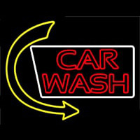 Double Stroke Car Wash With Arrow Neonkyltti