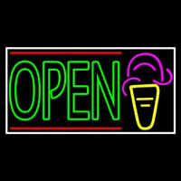 Double Stroke Green Open Ice Cream Cone Neonkyltti