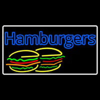 Double Stroke Hamburgers White Border Neonkyltti