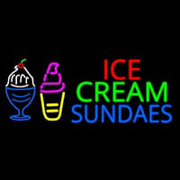 Double Stroke Ice Cream Sundaes Neonkyltti