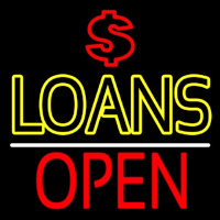 Double Stroke Loans With Dollar Logo Open Neonkyltti