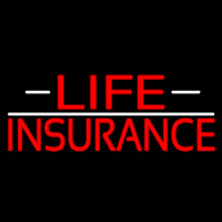 Double Stroke Red Life Insurance With White Lines Neonkyltti