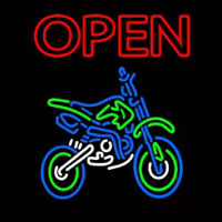 Double Stroke Red Open Bike Logo Neonkyltti