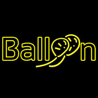 Double Stroke Yellow Balloon Neonkyltti