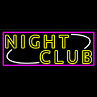 Double Stroke Yellow Night Club Pink Border Neonkyltti