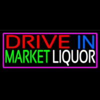 Drive In Market Liquor With Pink Border Neonkyltti