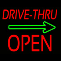 Drive Thru Block Open With Green Arrow Neonkyltti