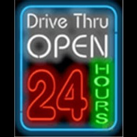 Drive Thru Open 24 Hours Neonkyltti