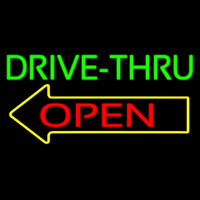 Drive Thru Open With Arrow Neonkyltti