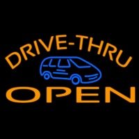 Drive Thru Open With Car Neonkyltti