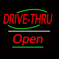 Drive Thru Open Yellow Line Neonkyltti