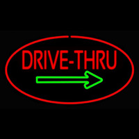 Drive Thru Oval Red Green Arrow Neonkyltti