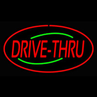 Drive Thru Oval Red Neonkyltti