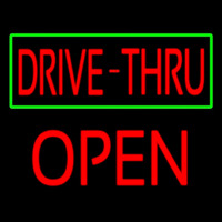 Drive Thru With Green Border Block Open Neonkyltti