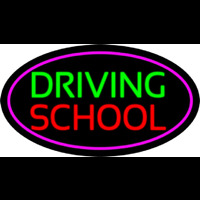 Driving School Purple Oval Neonkyltti