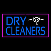 Dry Cleaners Logo Rectangle Pink Neonkyltti