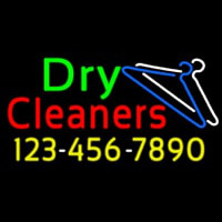 Dry Cleaners With Phone Number Logo Neonkyltti
