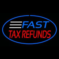 Fast Ta  Refunds Oval Blue Border Neonkyltti