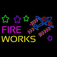 Fire Work Cartoon Logo 2 Neonkyltti