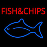 Fish And Chips With Fish Logo  Neonkyltti